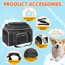 Petskd Top-Expandable Pet Carrier 17x12x8.5 Inches JetBlue Allegiant Spirit Airline Approved, Soft-Sided Carrier for Small Cats and Dogs with Locking Safety Zippers and Anti-Scratch Mesh(Black)