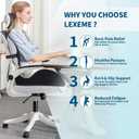Lexeme X Large Memory Foam Seat Cushion Lumbar Support Pillow for Sciatica & Tailbone Pressure Relief Coccyx Pad for Office Chair, Car,Wheelchair,Home,Office