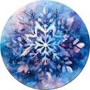 Vintage Snowflake Sign Winter Christmas Metal Tin Sign Round Wall Decor Funny Decorations for Outdoor Outside Porch Home Cafes Office Store Pubs Club 12 Inch