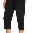 OLIKEME Women's Yoga Capri Pants Loose Drawstring High Waisted Sweatpants Lounge Running Gym Short with Pockets, XL