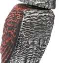 Fake Owl Decoys to Scare Birds Away-15.8 Inch, Rotating Head Sculptures, Nature Enemy Scarecrow Plastic Owl Statues, Bird Control and Pigeon Deterrent Outdoor for Outside, Patio, Yard