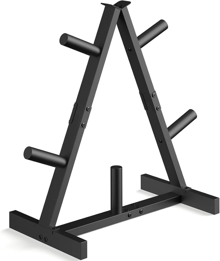 Weight Plate Rack, Weight Tree, Weight Plate Holder, 2-Inch Home Gym Storage Stand, Holds 300 lbs，Black