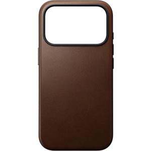 NOMAD Modern Leather Case Brown Compatible with iPhone 17 Pro Leather Magsafe Charging Compatible Phone Case for iPhone 17 Pro