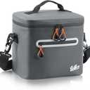 Soft-Sided Cooler Lunch Bag, 16 Can Portable Ice Chest Box, Waterproof, Leak-Proof, Insulated Lunch Box for Work, Beach, Drink, Travel, Camping, Picnic (Meidum, Dark Gray)