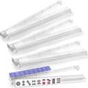 Mahjong Rack with Pushers, 4-Piece Premium Acrylic Mahjong Racks with Built-in Pushers & Rotating Bases - Crystal-Clear Set for Easy Play, 18 inches x 3.15 inches