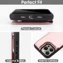 Arae Compatible for iPhone 15 Pro Max Case with Card Holder - Wallet Case with PU Leather Card Pockets Back Flip Cover for iPhone 15 Pro Max 6.7 inch - Rose Gold