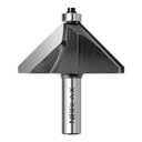 4 x 45 Degree Router Bit, Chamfer Router Bit 1/2 inch Shank, 1-1/2" Bevel Length and 27mm Cutting Height with an Angle of 45 Degrees for Angled Edges Woodworking