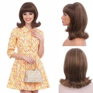 H&Bwig 60s Retro Beehive Wigs for Women 70s Classic Style Cosplay Wig (light brown)