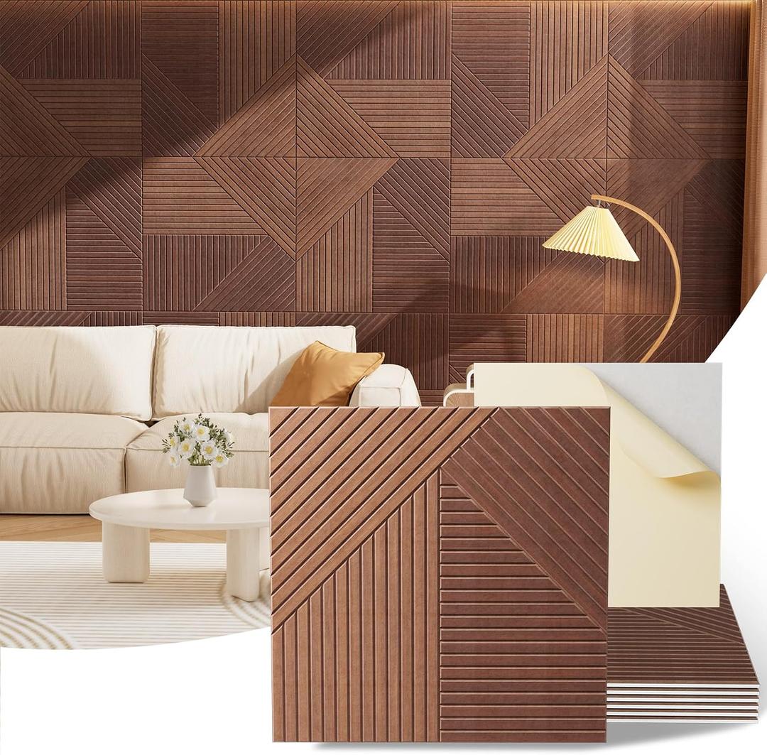 Acoustic Wall Panels, 6 Piece 23.62" X 23.62" Peel and Stick Wall Panels, Haven Panel Divide