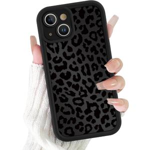 Cute Cheetah Print Phone Case for iPhone 15 Plus Case 6.7", Aesthetic Luxury Black Leopard Pattern Design Cover Shockproof Soft Slim TPU Full Camera Lens Protective Funda for Women Girls
