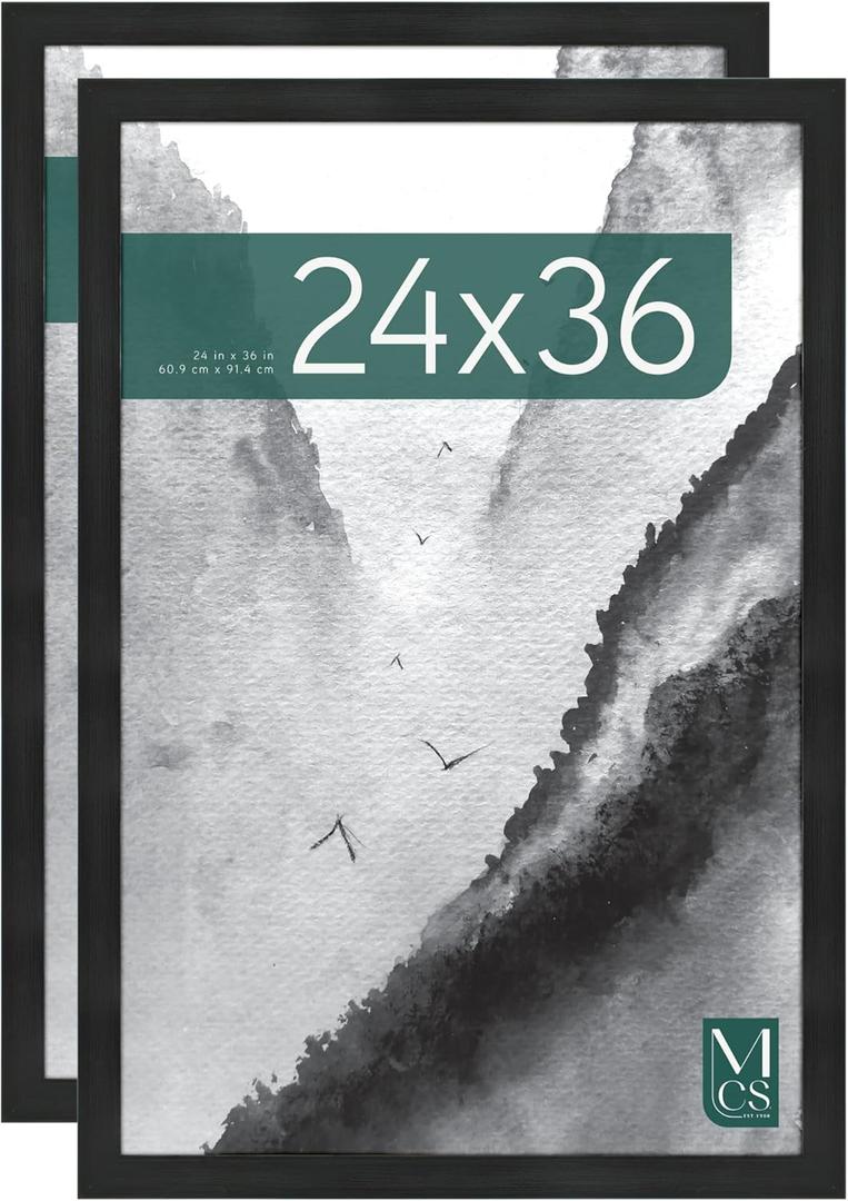 MCS Museum Poster Frame, Onyx, 24 x 36 in, 2 pk