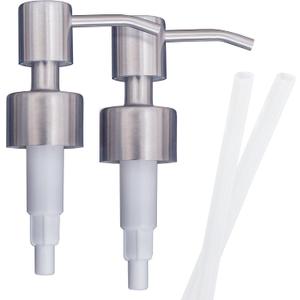 Stainless Steel Soap & Lotion Dispenser Pumps, Brushed Nickel Replacement (2 Pack)