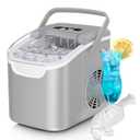 Antarctic Star Countertop Ice Maker,26Lbs/24H,9 Cubes In 6 Mins, Portable Ice Machine With Ice Scoop And Basket, 2 Sizes Of Bullet Ice Cube For Home Kitchen Office Bar Party
