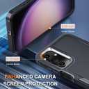 RMOCR Case for Samsung Galaxy A16 5G, Full Body Heavy Duty Rugged Shockproof Protective Phone Cover with Lanyard Strap, Tempered Glass Screen Protector and Camera Lens Cover, Black Matte
