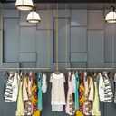 2 Pcs Creative Adjustable Height Clothing Storage Chain Garment Rack, Wedding Dress Hanging Rack, Boutique Clothes Store Display Shelf, Bathroom Organization Towel Rack (Gold, 47.2" L)