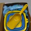DISHIO Beach Toys for Kids, 25 Pcs Metal Sand Sifter & Collapsible Beach Buckets Set, Stainless Steel Sand Shovel, Sandcastle Building Kit with Mesh Bag, Travel Sand Toys for Toddlers Age 3-10
