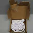 6 Ft Surge Protector Power Strip - 8 Widely Outlets with 4 USB Ports, 3 Side Outlet Extender with 6 Feet Extension Cord, Flat Plug, Wall Mount, Desk USB Charging Station, ETL,White