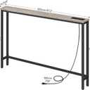 HOOBRO 47.2" Skinny Console Table with Power Outlets, 5.9" Behind Couch Table with Charging Station, Narrow Sofa Table, Long Entryway Table for Living Room, Hallway, Foyer, Greige BG15XG01G1, 47.2"L x 5.9"W x 31.5"H