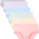 BAMBOO COOL Girls Underwear Breathable Moisture-Wicking 6-14Y Panties Lightweight Soft Sensory Friendly Briefs 6 Pack (Small)
