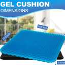 Gel Seat Cushion for Long Sitting - 18.5" x 17" x 1.4" (LargeSoft) Gel Cushion for People Over 100 lbs, Pressure Relief Cushions for Office Chair, Egg Cushions for Wheelchair, Seat Pad for Car