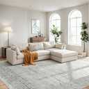 Area Rug 6'x9' Modern Abstract Non-Slip Indoor Low Pile Carpet Dark Grey