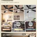 Fanbulous 48 Inch Crystal Chandelier Fan with 22w LED, Fandelier Ceiling Fan with Light, Dimmable, 3CCT, 6-Speeds, Quiet DC Motor, Ceiling Fan Chandeliers, Modern Ceiling Fans for Bedroom, Living Room