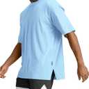 Opomelo Men's Oversized Workout T-Shirts Gym Lightweight Quick Dry Tee | Short Sleeve, Breathable, Crew Neck, Loose Fit, Athletic, Soft, Skin-Friendly (Blue, M)