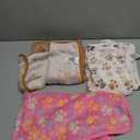 Luciphia 1 Pack 3 Blankets Super Soft Fluffy Premium Fleece Pet Blanket Flannel Throw for Dog Puppy Cat Paw Brown/Pink/White Medium(30x20 inch)