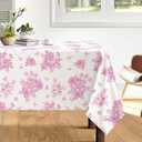 Arquiel Rustic Pink Floral Tablecloth Waterproof, Watercolor Flower Table Cloth Rectangle Stain Resistant, Washable Table Cover for Home Kitchen Dining Party Decoration (60×120 Inch)