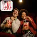 Shihanee 4 Pairs Popcorn Socks Novelty Fashion Knee High Socks Women Men Cozy Crazy Snack Theme Design Stockings for Adults Popcorn Lovers Movie Night Gift