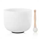 CVNC 432HZ 12 Inch C Note Root Chakra Frosted Quartz Crystal Singing Bowl Meditation Therapy Sound Healing Instrument Sound Bath Bowl with Mallet and O-ring