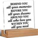 Graduation Gifts Behind You All Your Memories Acrylic Plaque Sign With Wooden Stand Desk Decor