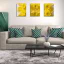 Lemon and Chrysanthemum Canvas Wall Art Modern Wall Art Yellow Pictures on Canvas Wall Art for Home Office Decorations Living Room Bedroom and Kitchen Decor 3 Pcs Framed Canvas Prints 12X16inches