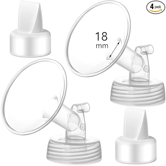 Momstouch 18mm Flange and Duckbill Valve Compatible with Spectra S1 S2 9 Plus Breastpump Replacement to Spectra Pump Parts, Not Original, Replace Accessories.