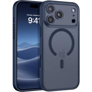 BENTOBEN Magnetic for iPhone 17 Pro Case 2025 [Compatible with Magsafe] [Full Camera Wrapped] Translucent Matte Phone Case iPhone 17 Pro Slim Shockproof Women Men Protective Cases, Deep Blue