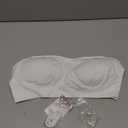 ANGOOL Strapless Bras for Women Wirefree Non-Slip Tube Top Invisible Bralette Seamless Padded Bandeau Bra (Large, White)