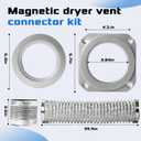 Magnetic Dryer Vent Connector – 3.3FT 4" Flexible Hose with Clamp, Snap-Lock Tool-Free Installation, Fire-Safe Seal for Easy Cleaning & Laundry Efficiency