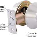 Double keyed Deadbolt Lock - Keyed on Both Sides, 2-Way Adjustable Cylinder Deadbolt (Privacy/Passage), Satin Stainless Steel (Silver, Single Cylinder) (Silver, Double Side)