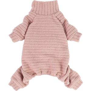 Fitwarm Turtleneck Knitted Dog Sweater Puppy Pajamas Thermal Doggie Winter Clothes Knitwear Pet Coats Cat Apparel Pink Small