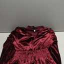 R.Vivimos Women's Fall Winter Vintage Velvet Dress Short Sleeve V Neck Elastic Waist Tiered Ruffle A-Line Flowy Maxi Dress, Small