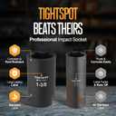 TIGHTSPOT 1/2" Drive 1-3/8 Inch Deep Impact Socket, 6-Point, CRV Steel