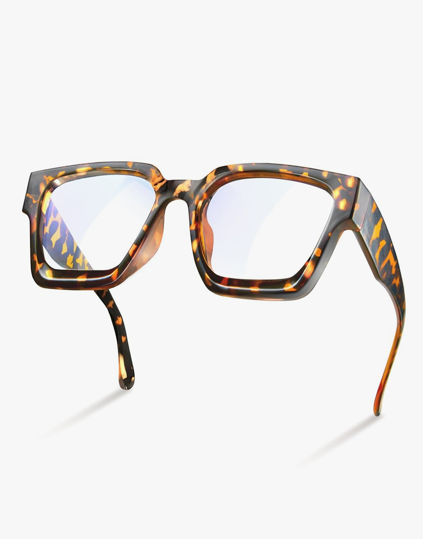 livho Oversized up to 99% Blue Light Blocking Glasses for Woman - Rectangle Fashion Glasses for Computer, Chic Preppy Frame