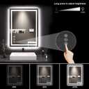 LOAAO 24X32 LED Bathroom Mirror with Lights, Anti-Fog, Dimmable, Backlit + Front Lit, Lighted Bathroom Vanity Mirror for Wall, Memory Function, Tempered Glass, Shatter-Proof, ETL Listed
