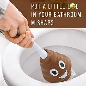 Maplefield Funny Poop-Shaped Decorative Toilet Plunger, Put The LOL in Bathroom Mishaps, Funny Plunger for Kids and Guests Bathrooms, Hilarious Gag Gift and Bathroom Unclogger Accessory