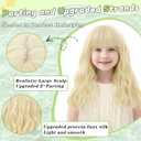 Kids Light Blonde Wig with Bangs 14 Inch Halloween Wigs for Kids Girls Wavy Hair Synthetic Wig with Upgraded Strands,Shoulder Length Wigs (14 Inch,Light Blonde)