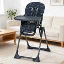 Baby High Chair, Foldable Feeding Chairs for Babies and Toddlers, Adjustable Height/Backrest/Footrest, Removable Tray, Fast Folding Blue