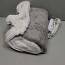 Electric Heated Blanket Throw Size 50"x60" - Dual-Sided with Microplush & Sherpa Fabric, 4 Heat Settings & 3 Hours Auto Off, Machine Washable - Light Gray