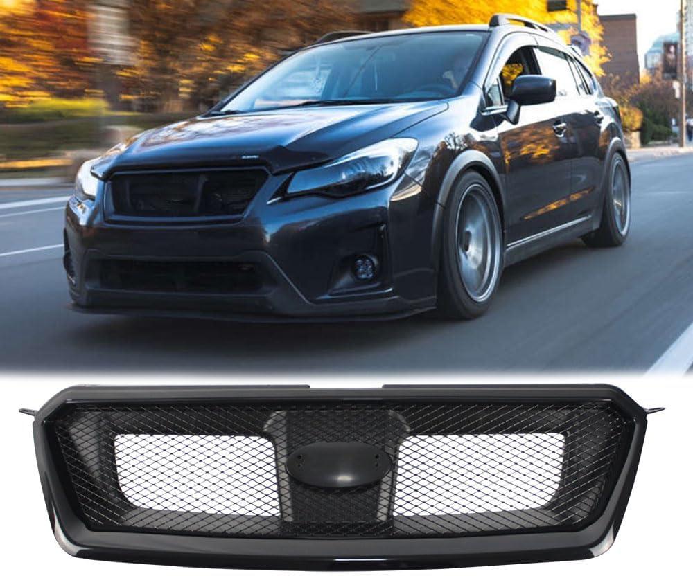 Front Sporty Black Mesh Grille Grill Assembly Compatible with 2012-2016 Impreza and 2013-2015 XV Crosstrek 2016 2017 Crosstrek J1010FJ010V2