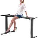 GallopFun Dual Motor Electric Standing Desk Frame for 40 to 90" Table Tops, 330lbs Weight Capacity,Ergonomic Standing Height Adjustable Base with Memory Controller,Black Frame Only