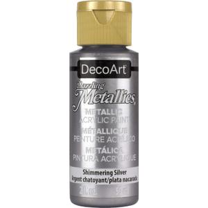 DecoArt Dazzling Metallics 2-Ounce Shimmering Silver Acrylic Paint (2 Fl Oz (Pack of 1))
